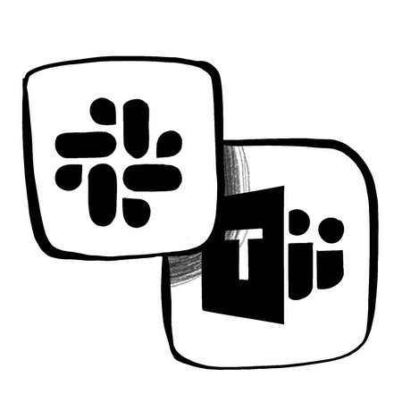 slack and teams logos