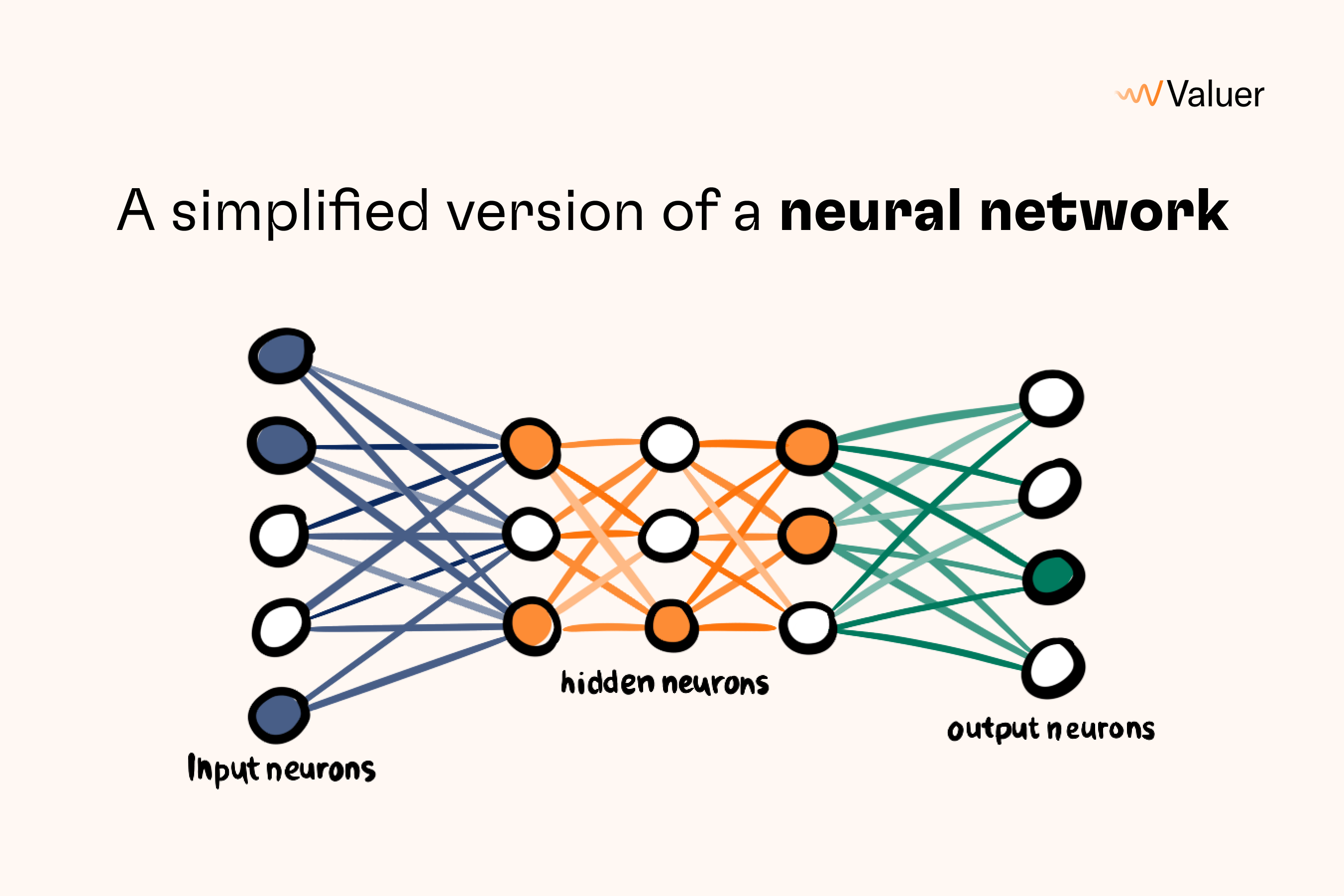 A simplified version of a neural network