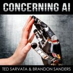 concerning ai human and robot touching hands