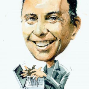 Jeff Bullas caricature on a white background