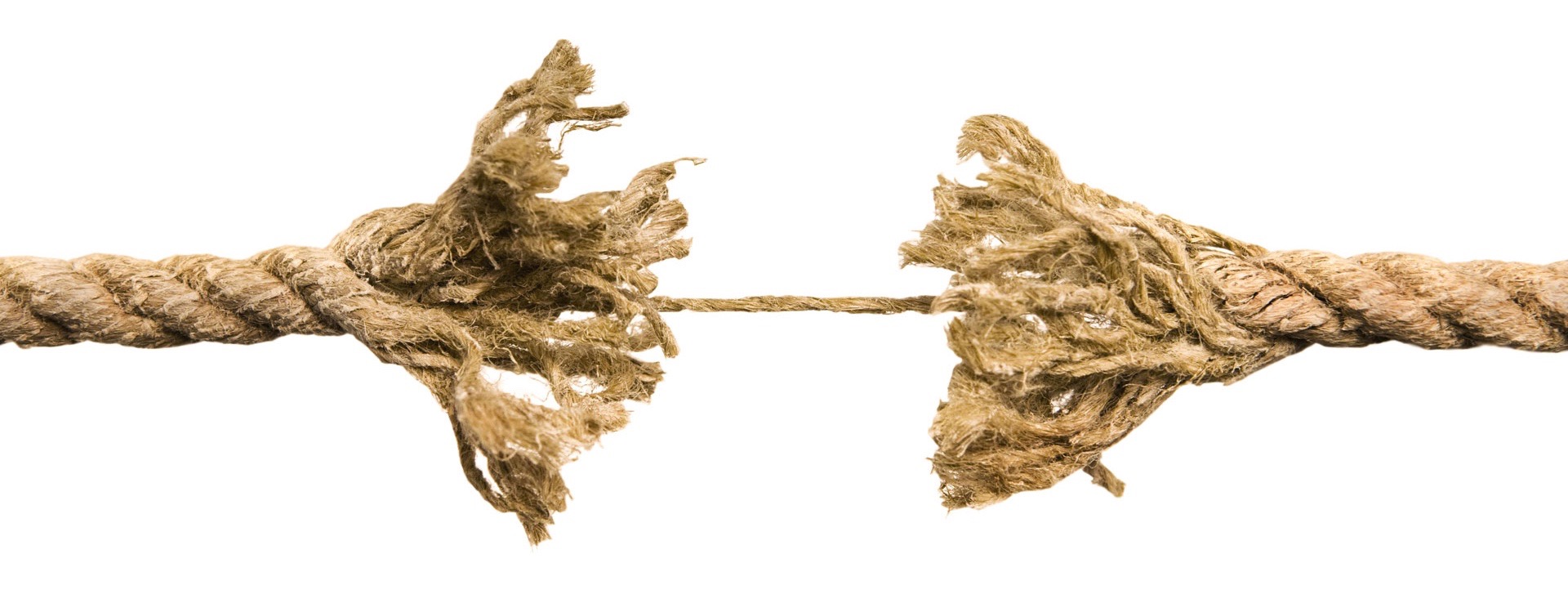 fraying rope with single string