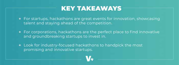 key takeaways for startup hackathons
