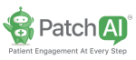 green medical robot waving "patch AI"