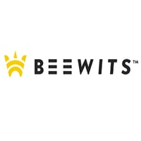 Beewits logo with black lettering and a yellow crown on a white background