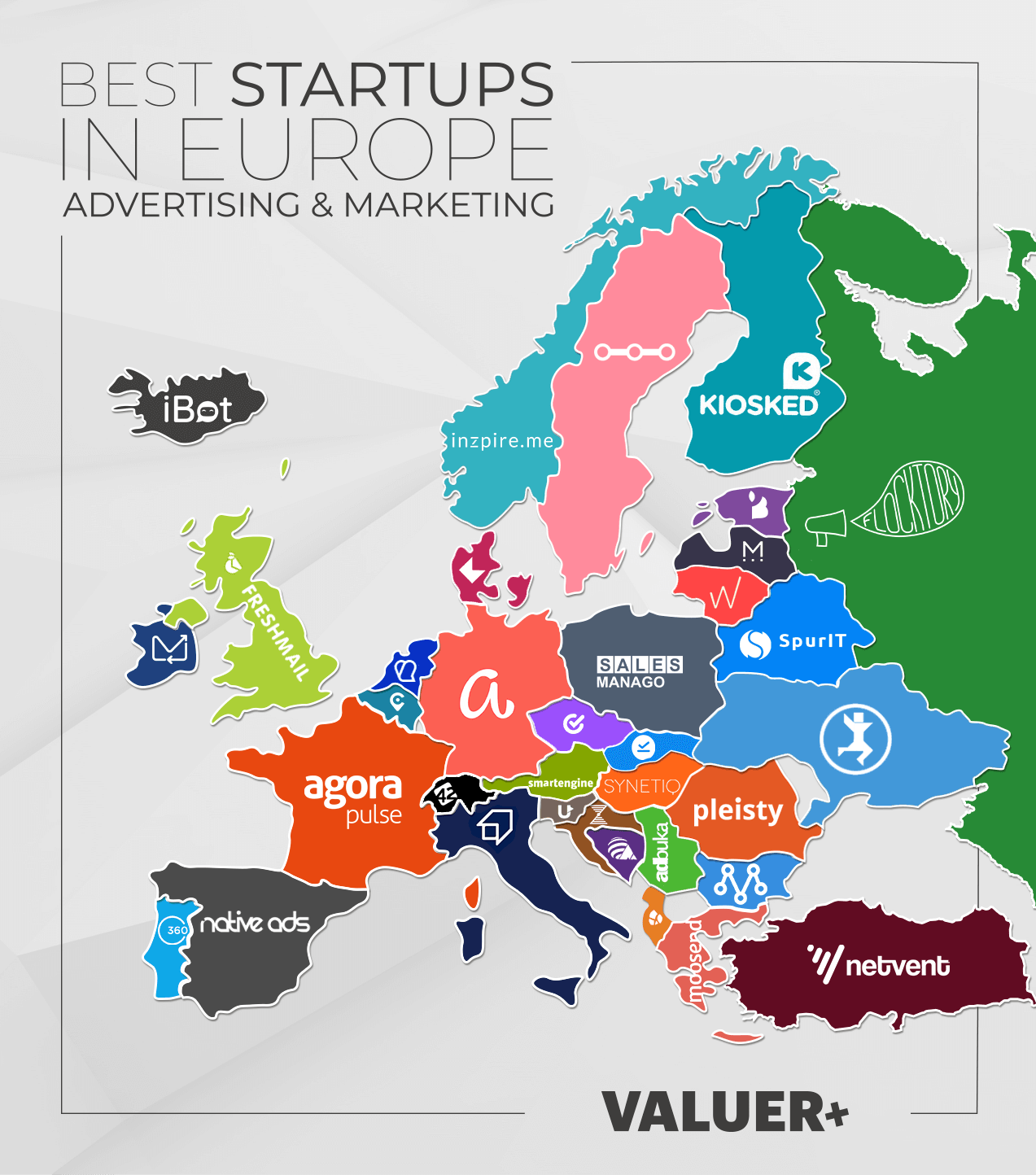 Europe Map with startup logos
