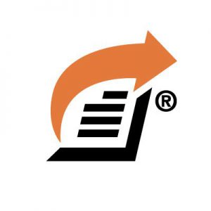 CorpNet blog - orange arrow pointing right with black lines below on a white background