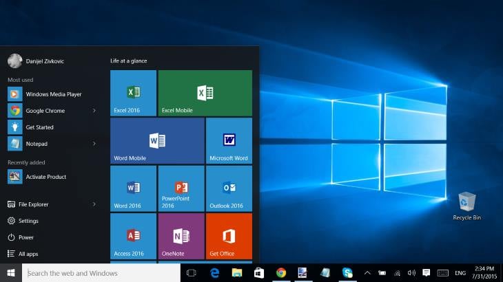Screenshot of a windows 10 operating system