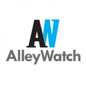 text alley watch with black and blue and grey colors on a white background