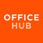 Office Hub white font name on orange background