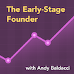 The early stage founder logo - purple background with a pink graphic