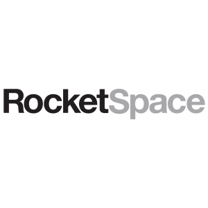 RocketSpace logo text with black and grey on transparent background