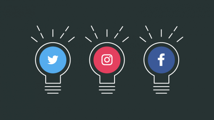 Social Media logos in lightbulb icons