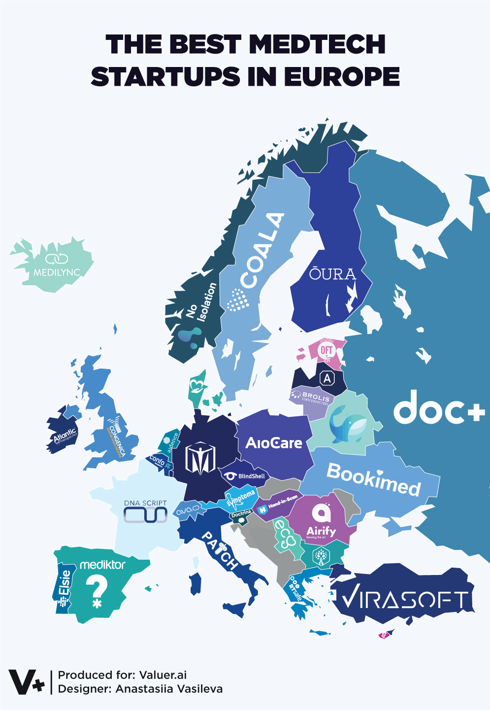 map of medtech startups in europe