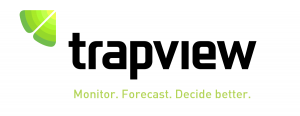 trapview logo white background and black and bright green text