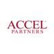 Accel partners logo, large red capital letters