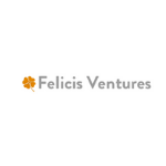 Felicis Ventures logo, grey letters, orange leaf on the left