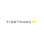 Firstmark logo, black capital letters, yellow mark on the right
