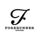 Forerunner logo, black capital letters, large F letter above