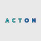 logo in blue capitals, when first three letters are light blue and last two letters are dark blue colour