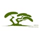 logo in green capital letters, large sign of a tree in green colour