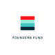 Founders fund logo, balck capital letters, colourful square above