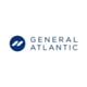 General Atlantic logo, blue capital letters, blue circle on the left with two white lines inside