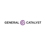 General Catalyst logo, black letters, purple G in the middle