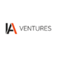IA Ventures logo, capital black letters, on the left side black capital I and A partly orange