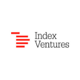 Index Ventures logo, black letters, red lines on the left