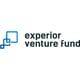 logo in black letters, on the left side three blue squares going from the smallest to the biggest one