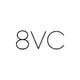 8VC logo, black capital letters, number 8 on the left