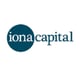 Iona Capital logo, blue circle with white letters inside, rest of the name is in blue letters, white backgroung