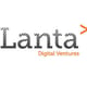 Lanta Digital Ventures Logo in grey letters, where the letters are light grey on the top and going to the dark grey at the bottom, orange arrow on the right side, rest of the name under in orange letters