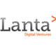 Lanta Digital Ventures Logo in grey letters, where the letters are light grey on the top and going to the dark grey at the bottom, orange arrow on the right side, rest of the name under in orange letters