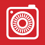 Carousell logo square white camera on a red background