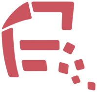 Datamolino logo with red shapes formed into a piece of paper on white background