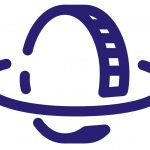 dime logo Blue sport wheel on a white background