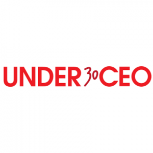 Under30CEO logo with red letters on a white background