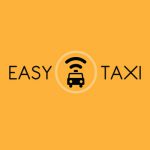 black easy taxi logo wifi on top on a orange background