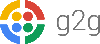 g2g colourful circle logo and text