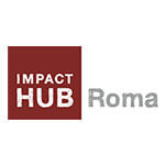 Impact hub roma logo red white grey