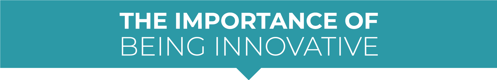 the importance of being innovative text banner