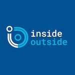 Inside outside innovation - blue square and white text