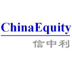 china equity logo white background blue text and chinese grey inscription