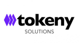 Logo of Tokeny. Colors: black and violet on whitebackground