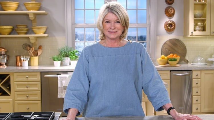 Martha Stewart in a kitchen