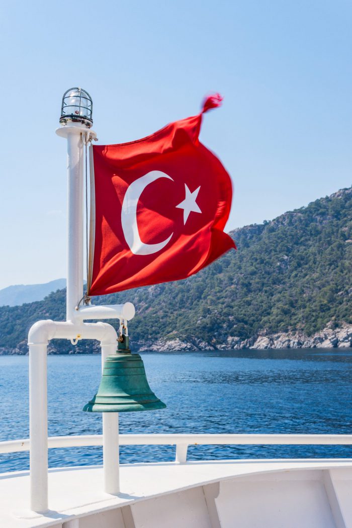 Turkey's flag on a boat from unsplash