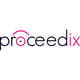 Proceedix logo with black and pink lettering and white background