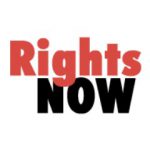 RightsNOW logo red rights black now on a white background