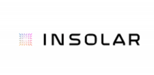 Logo of Insolar. Colors: black pink and blue on whitebackground
